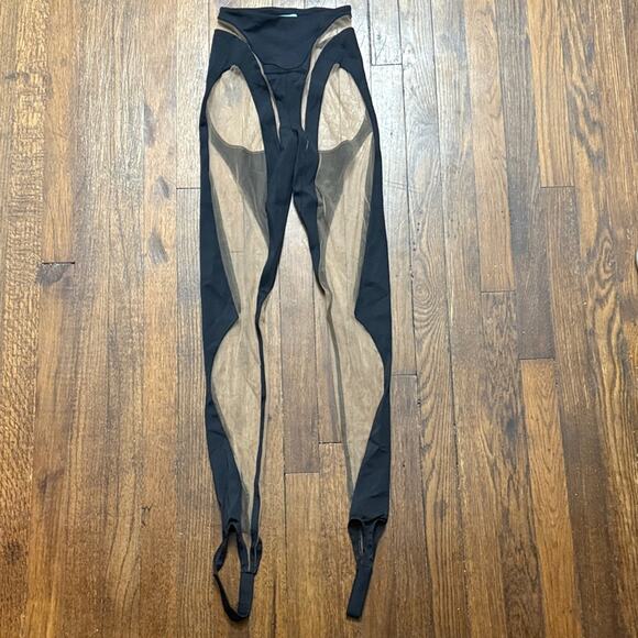 Mugler Rodeo sheer-panelled stirrup leggings size 2 - Picture 7 of 9